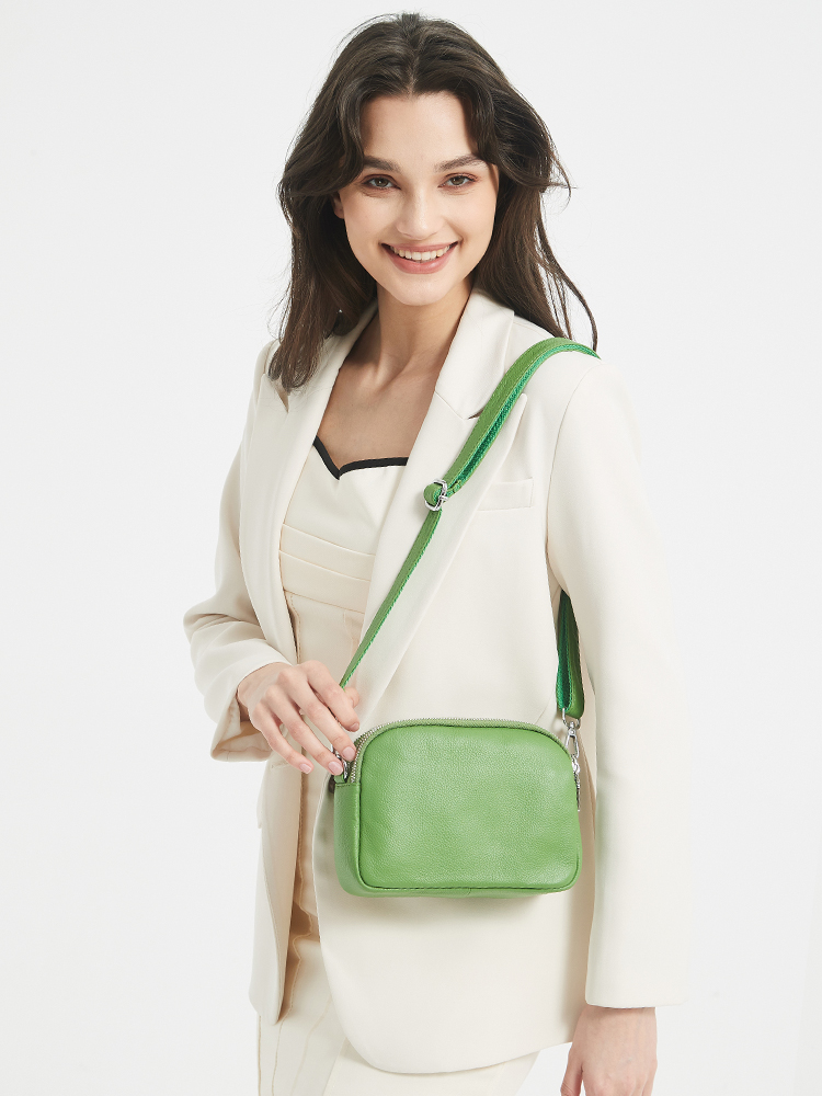 Women Bags Zip - Zency-Pequeno Zip Crossbody Bag Feminino, Couro