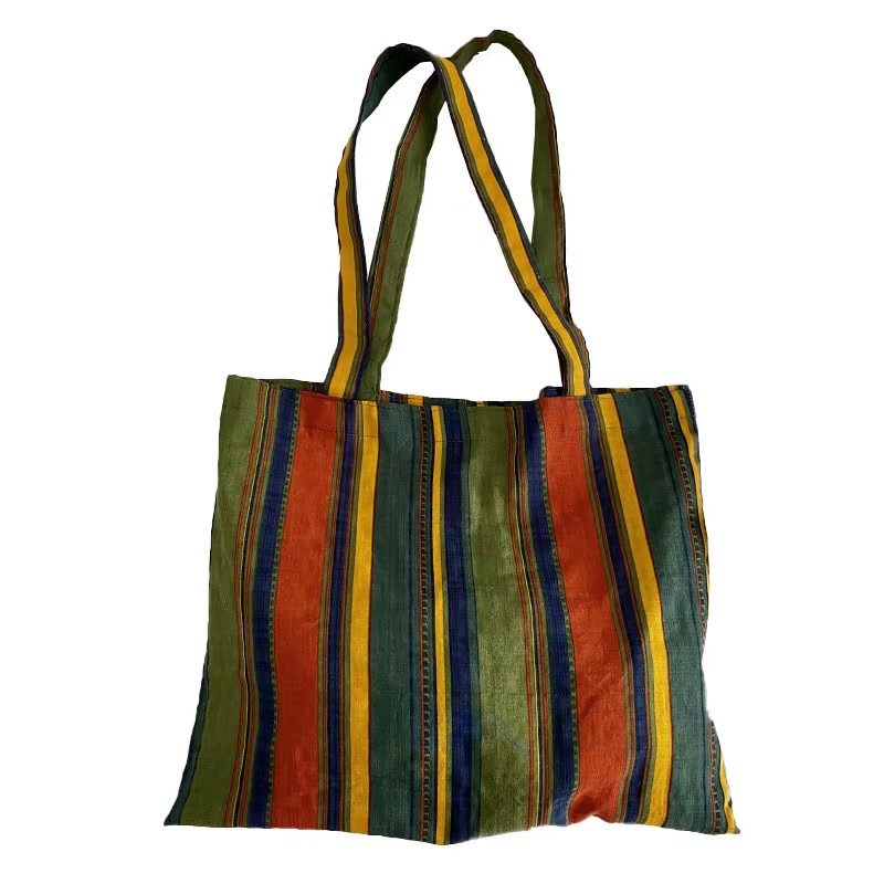 Women Bags Aldo - Bolsa Tote de Linho Listrada Boêmia