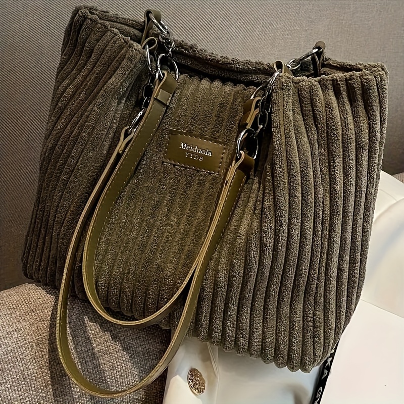Women Bags Zip - Bolsa tote de veludo de grande