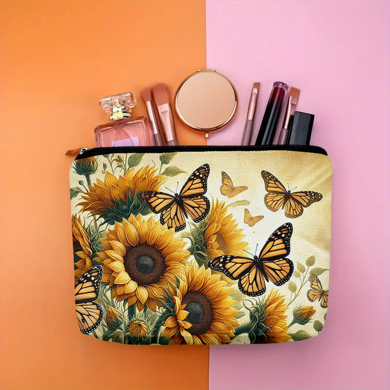 Women Bags Zip - Uma bolsa de maquiagem de girassol